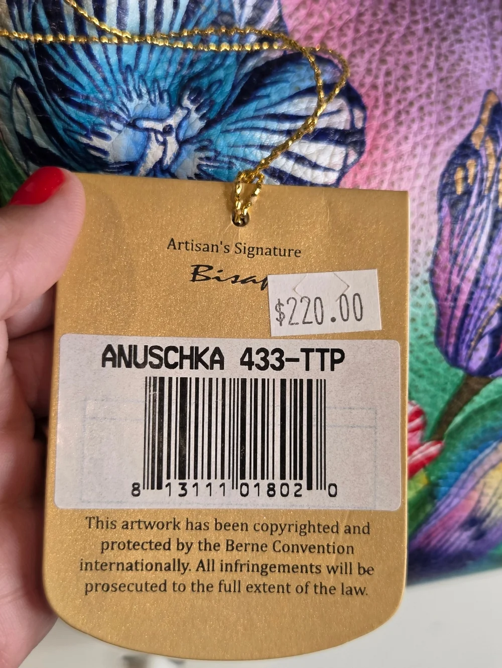 Anuschka Floral Hand Painted Leather Shoulder Bag - Picture 16 of 16